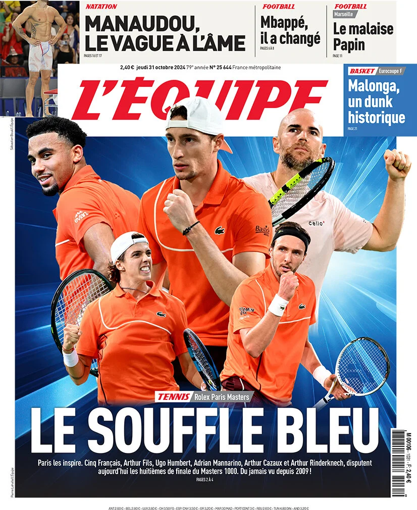 anteprima della prima pagina di lequipe del 31/10/2024