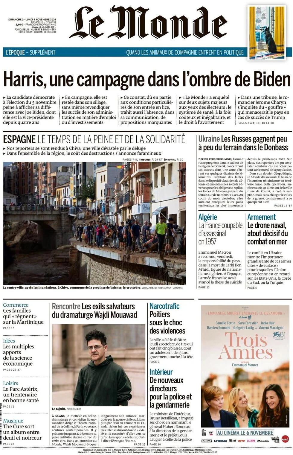 anteprima della prima pagina di le-monde del 02/11/2024