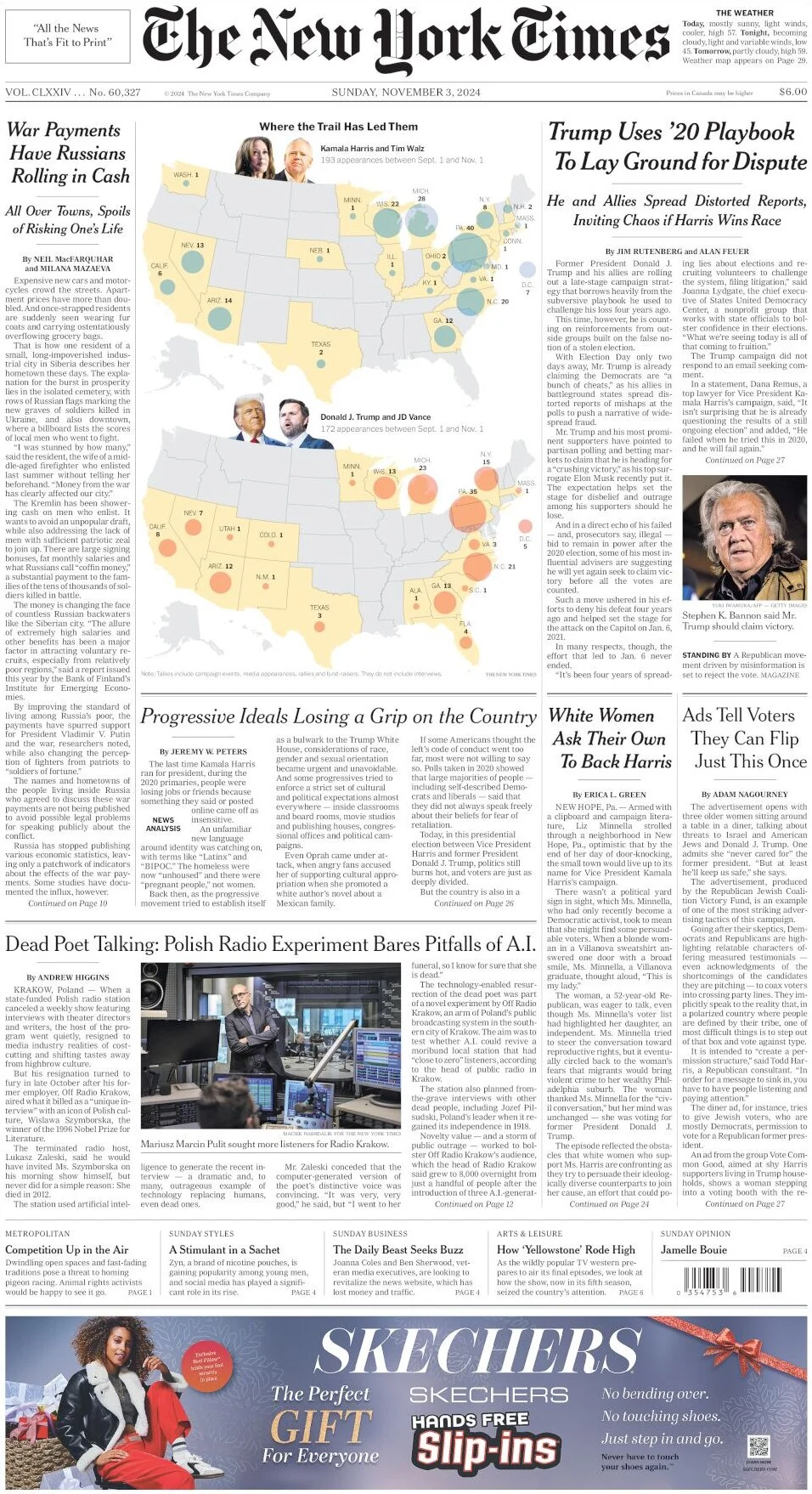 anteprima della prima pagina di the-new-york-times del 03/11/2024
