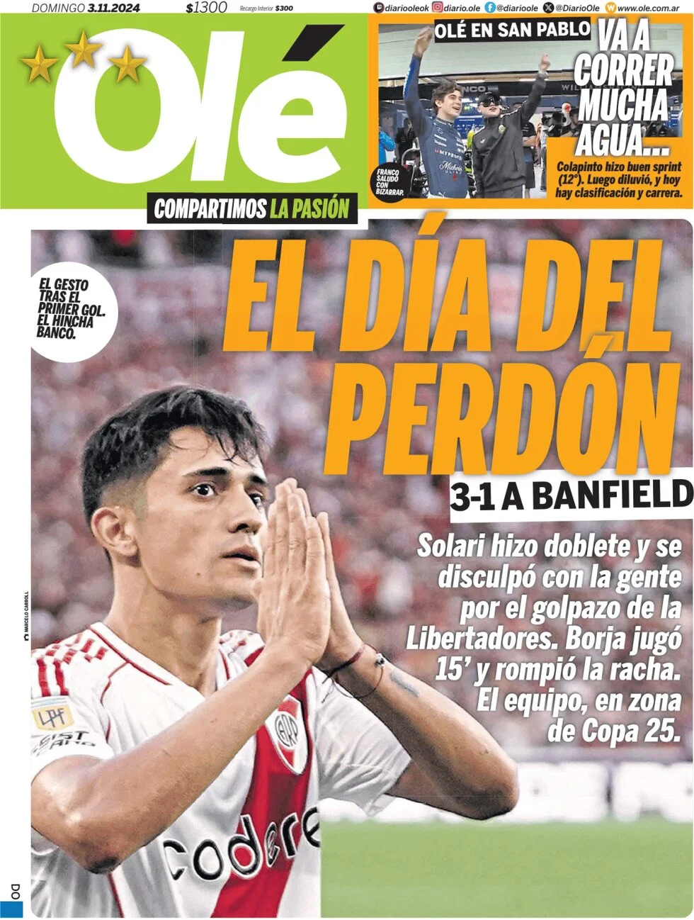 anteprima della prima pagina di ol del 03/11/2024