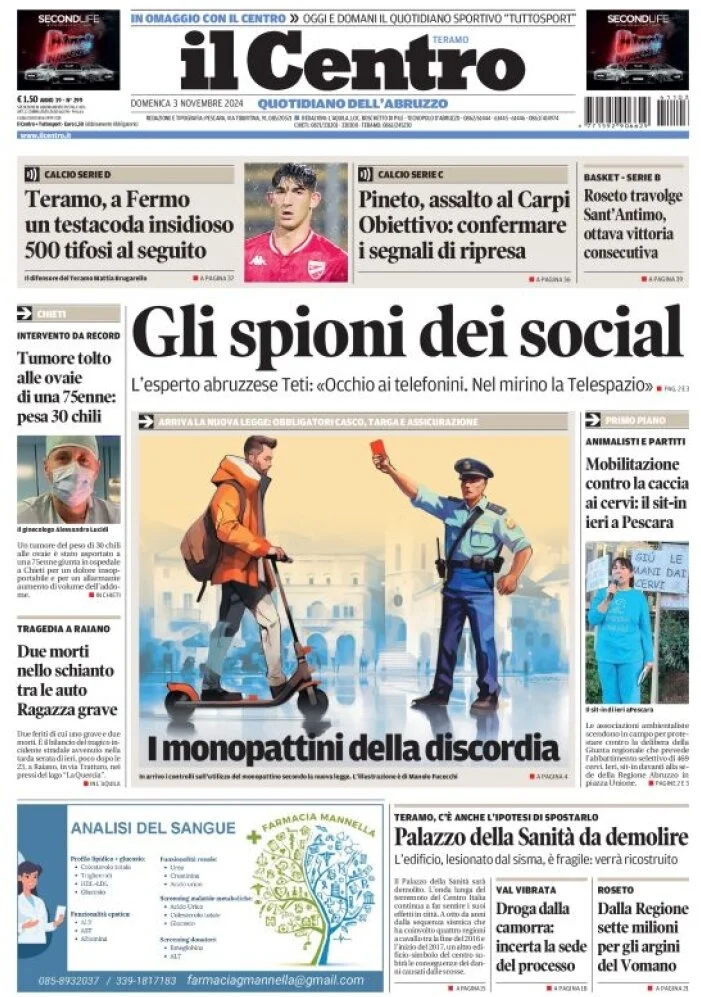anteprima della prima pagina di il-centro-teramo del 03/11/2024