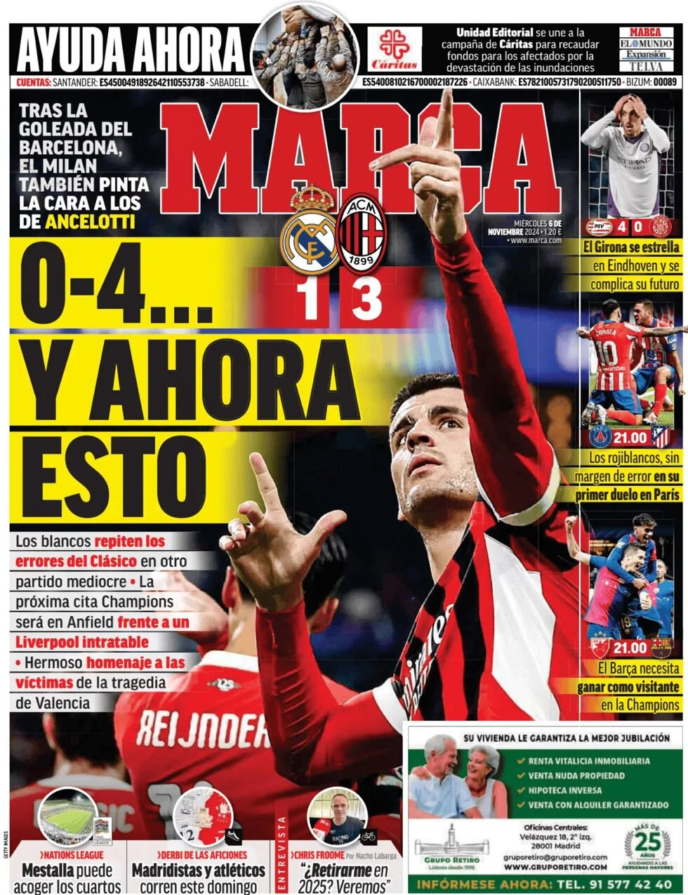 anteprima della prima pagina di marca del 06/11/2024