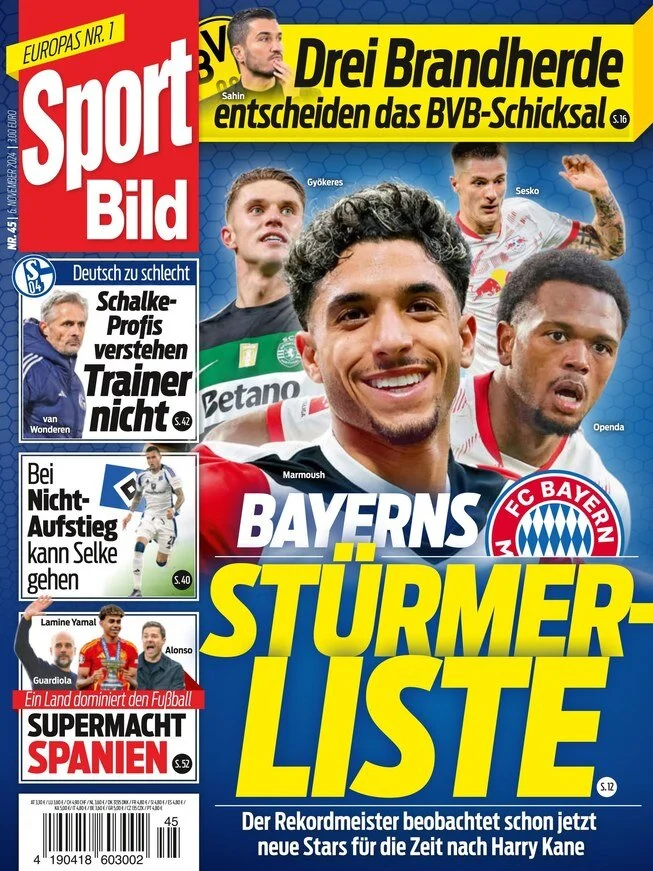 anteprima della prima pagina di sport-bild del 06/11/2024