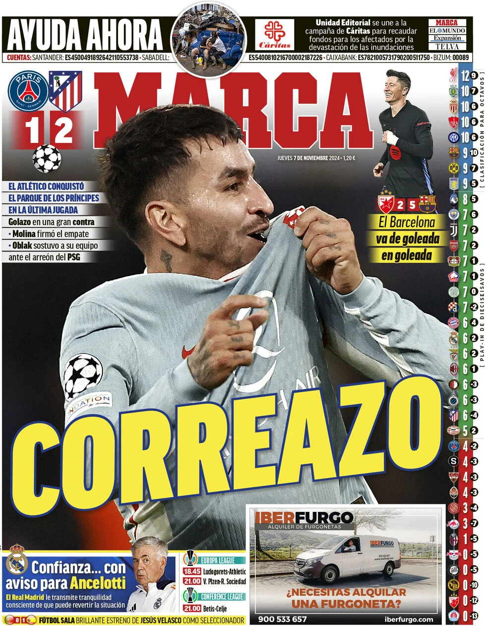 anteprima della prima pagina di marca del 07/11/2024