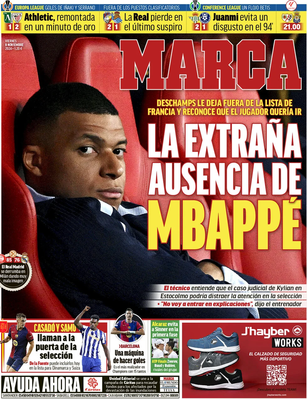 anteprima della prima pagina di marca del 08/11/2024