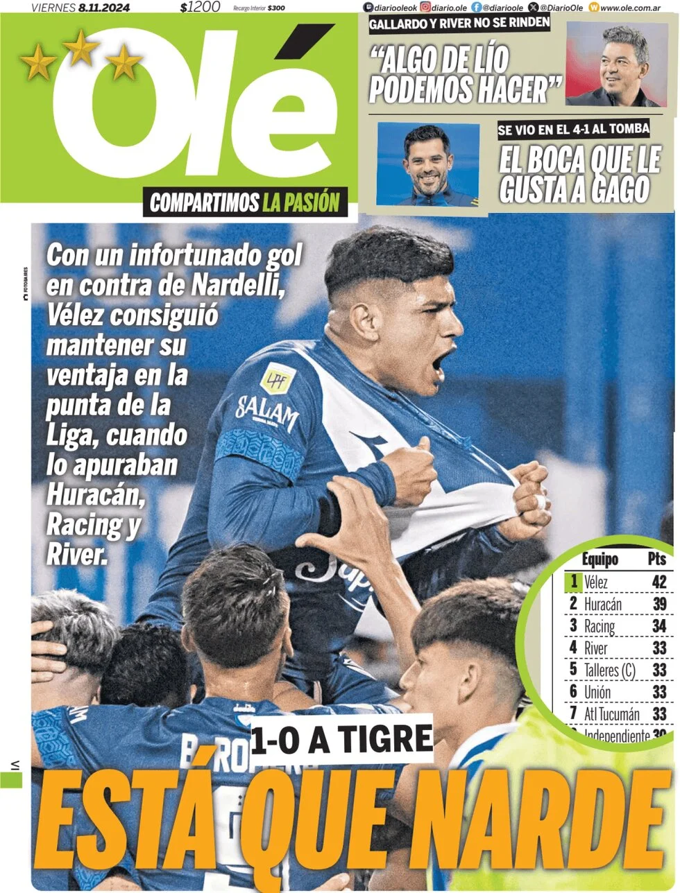 anteprima della prima pagina di ol del 08/11/2024