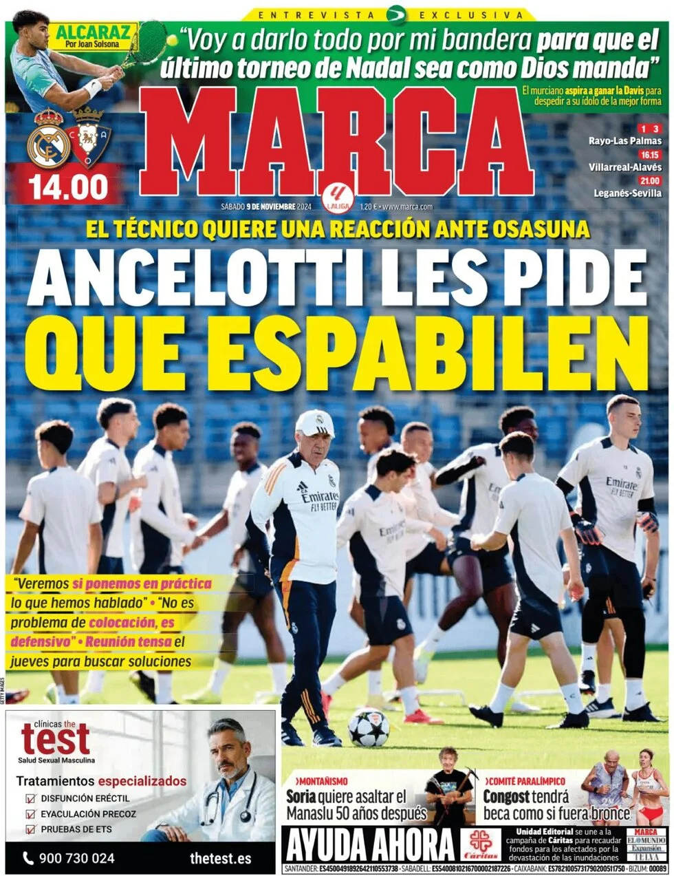 anteprima della prima pagina di marca del 09/11/2024