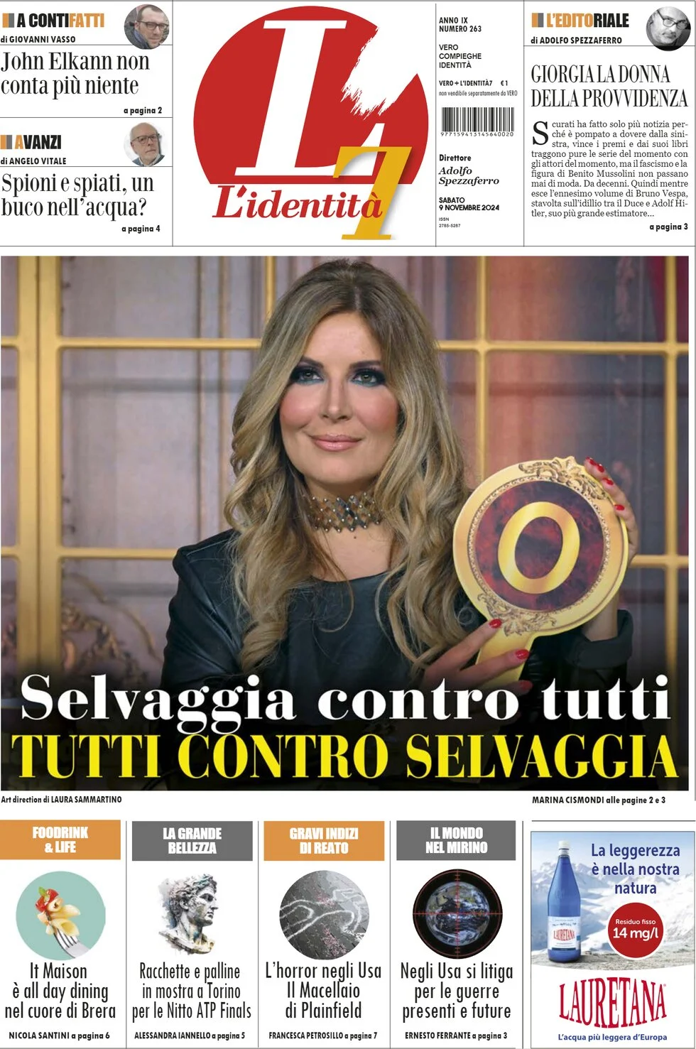anteprima della prima pagina di lidentit del 09/11/2024