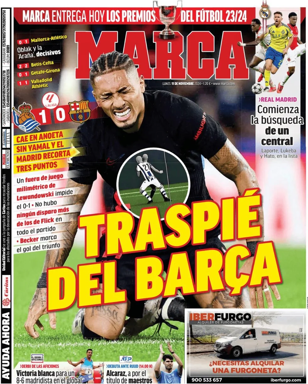 anteprima della prima pagina di marca del 11/11/2024