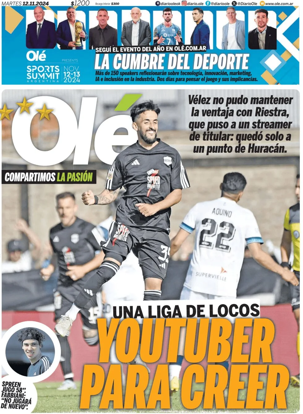 anteprima della prima pagina di ol del 12/11/2024