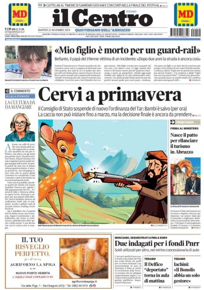 anteprima della prima pagina di il-centro-teramo del 12/11/2024