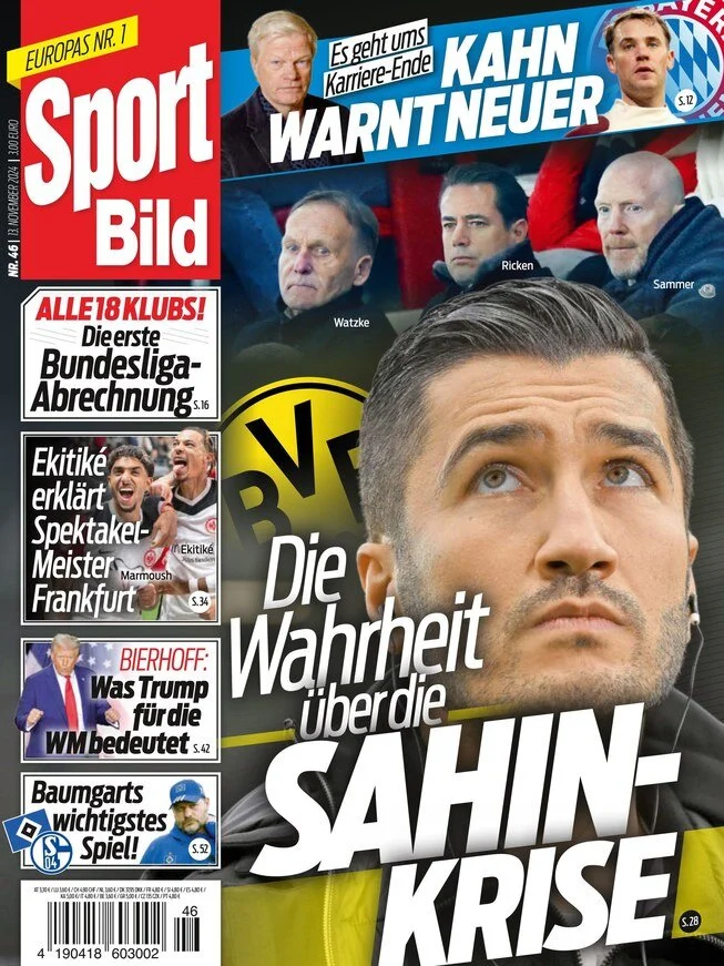 anteprima della prima pagina di sport-bild del 13/11/2024