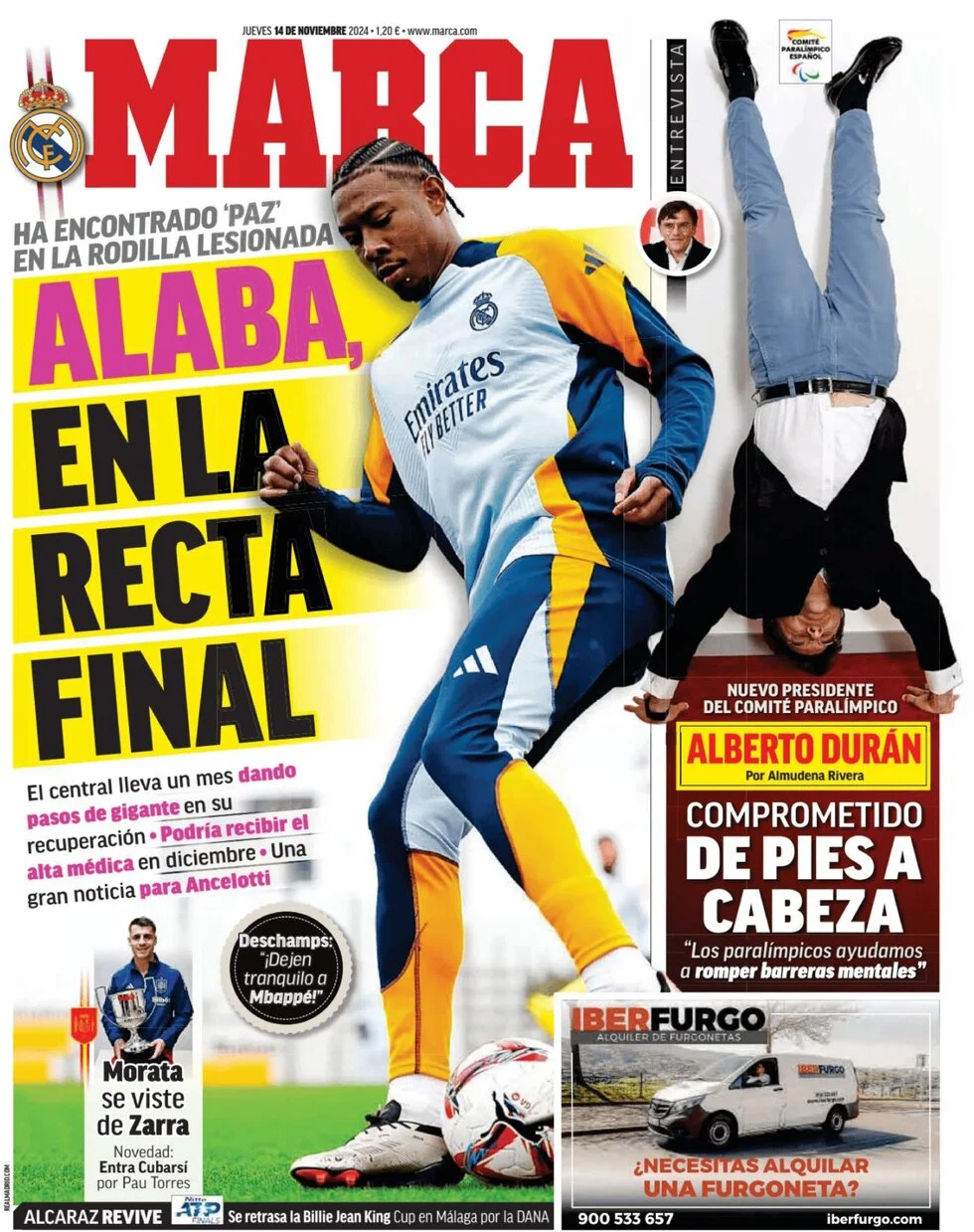 anteprima della prima pagina di marca del 14/11/2024