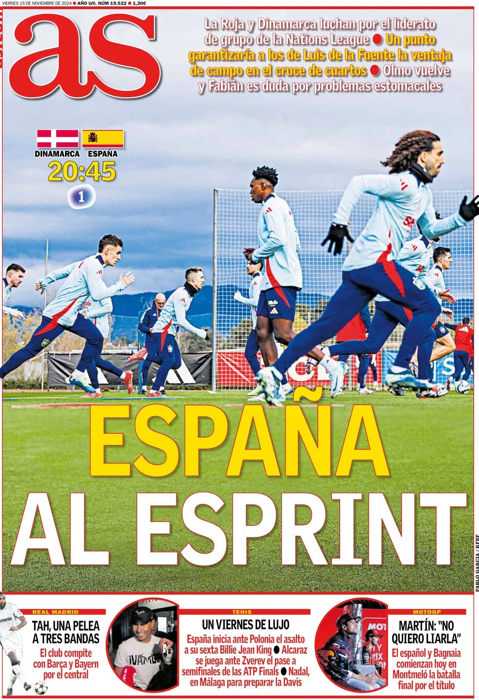 anteprima della prima pagina di as-madrid del 15/11/2024