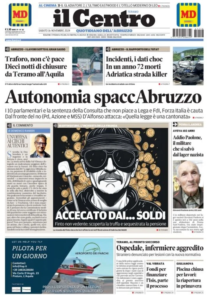 anteprima della prima pagina di il-centro-teramo del 16/11/2024