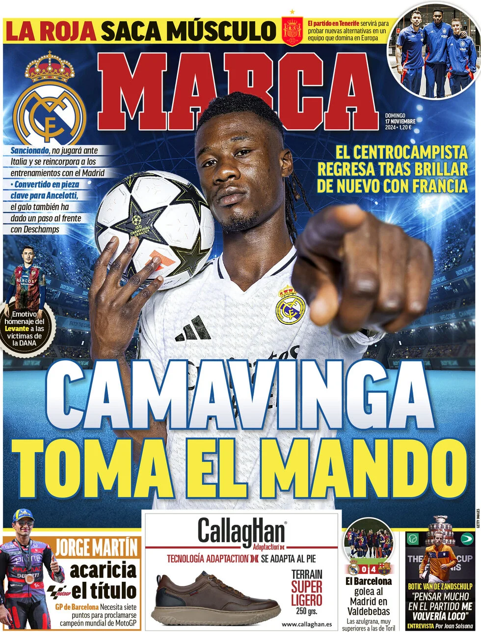 anteprima della prima pagina di marca del 17/11/2024