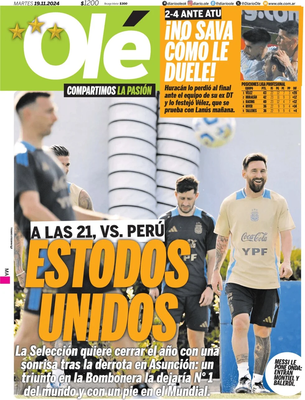 anteprima della prima pagina di ol del 19/11/2024