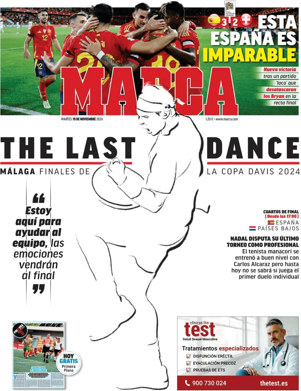 anteprima della prima pagina di marca del 19/11/2024