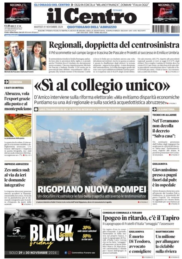 anteprima della prima pagina di il-centro-teramo del 19/11/2024