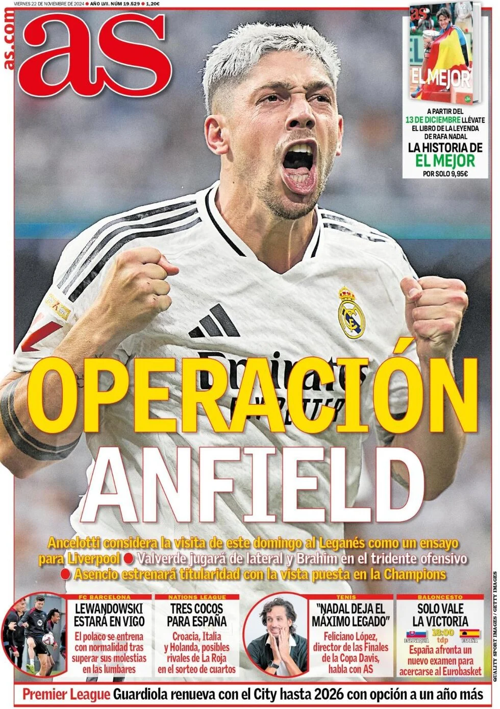 anteprima della prima pagina di as-madrid del 22/11/2024