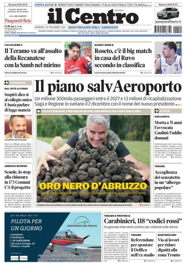 anteprima della prima pagina di il-centro-teramo del 24/11/2024