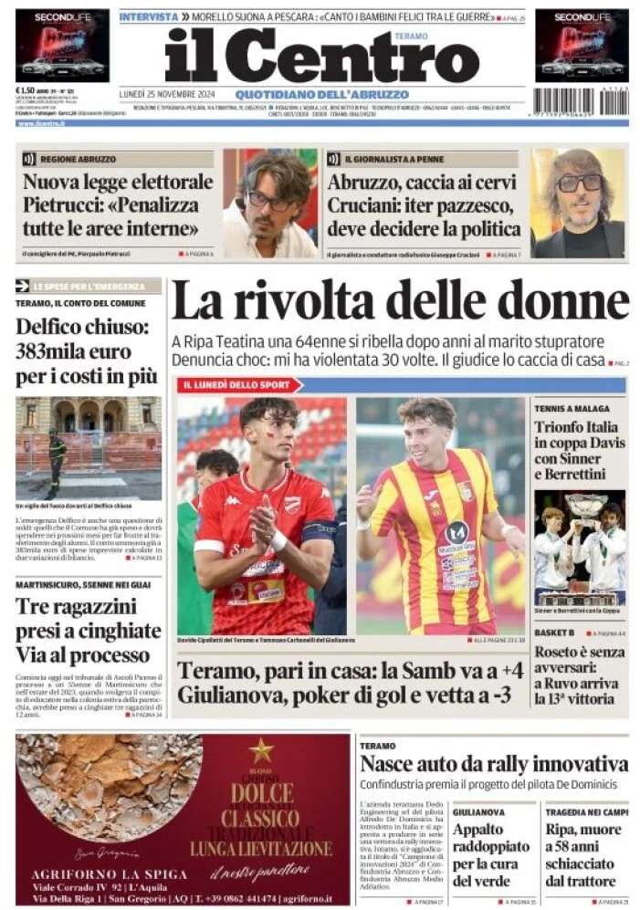 anteprima della prima pagina di il-centro-teramo del 25/11/2024