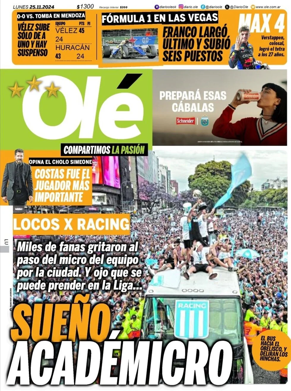 anteprima della prima pagina di ol del 25/11/2024