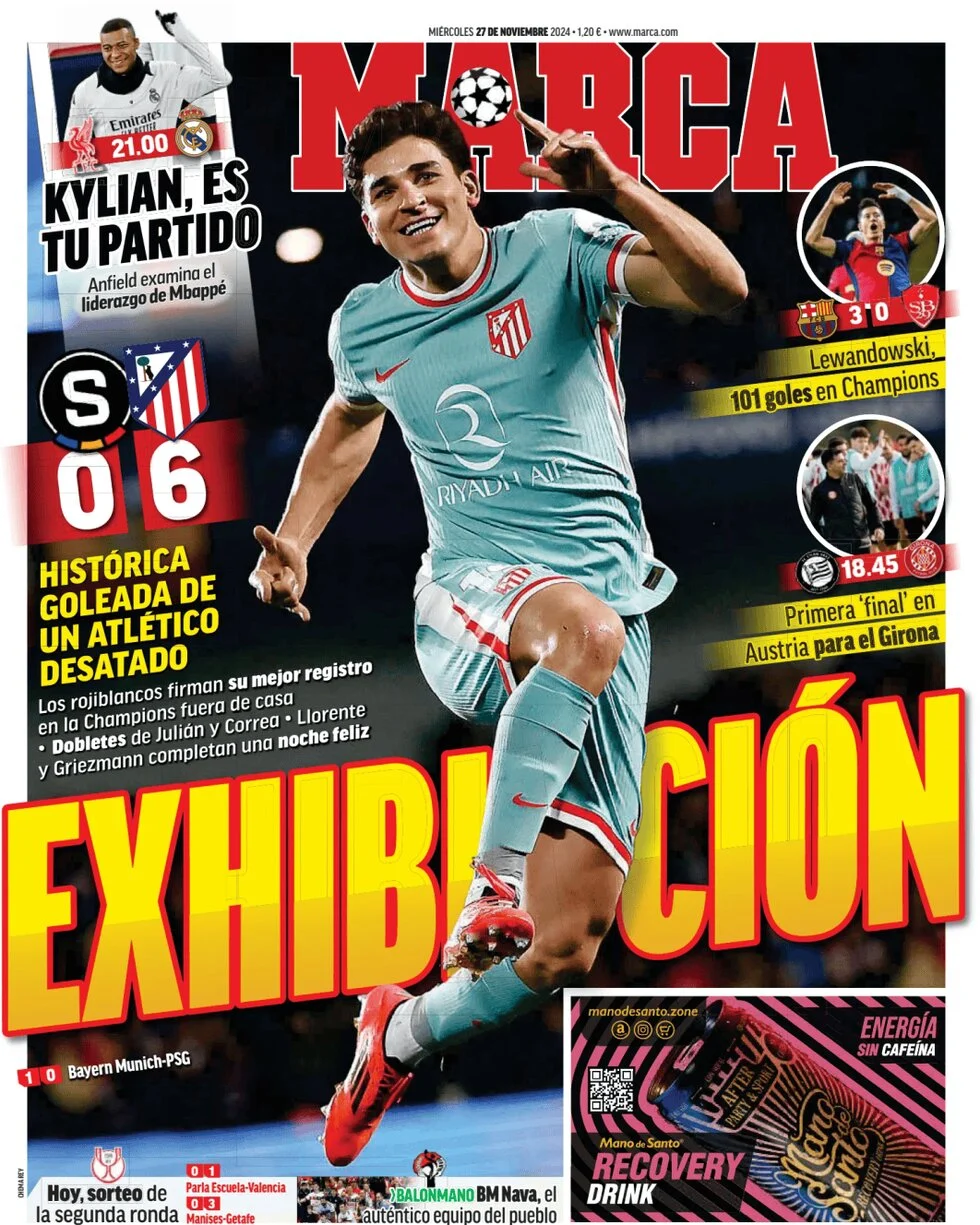 anteprima della prima pagina di marca del 27/11/2024