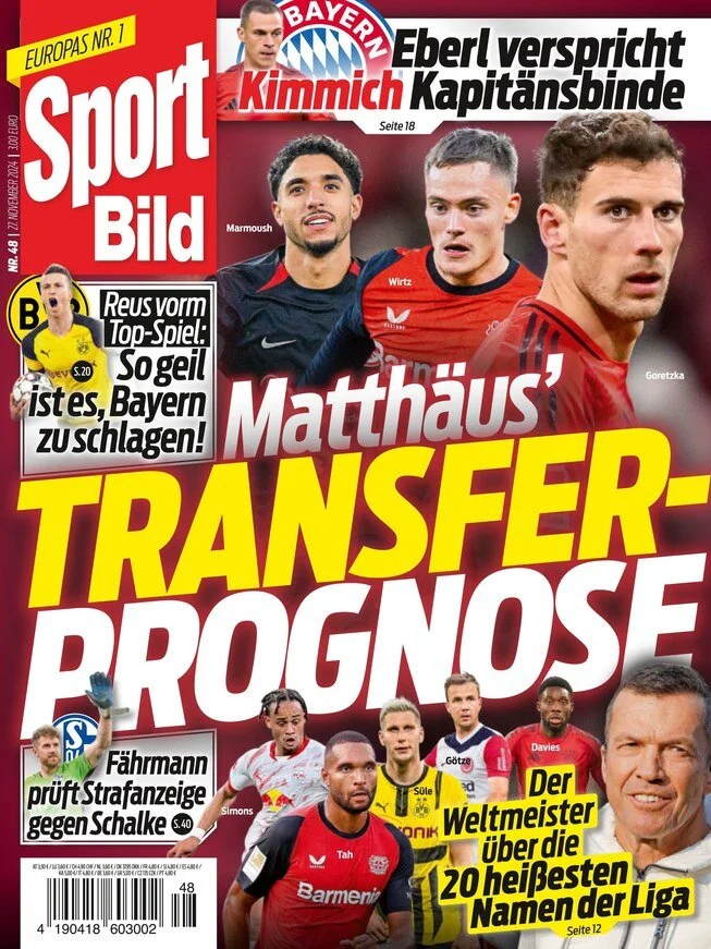 anteprima della prima pagina di sport-bild del 27/11/2024
