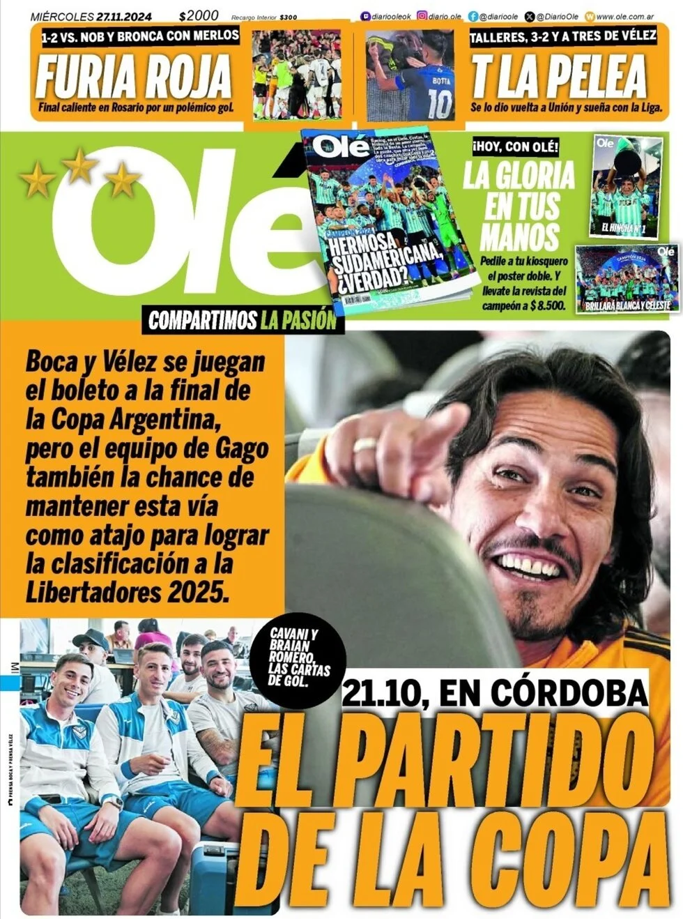 anteprima della prima pagina di ol del 27/11/2024