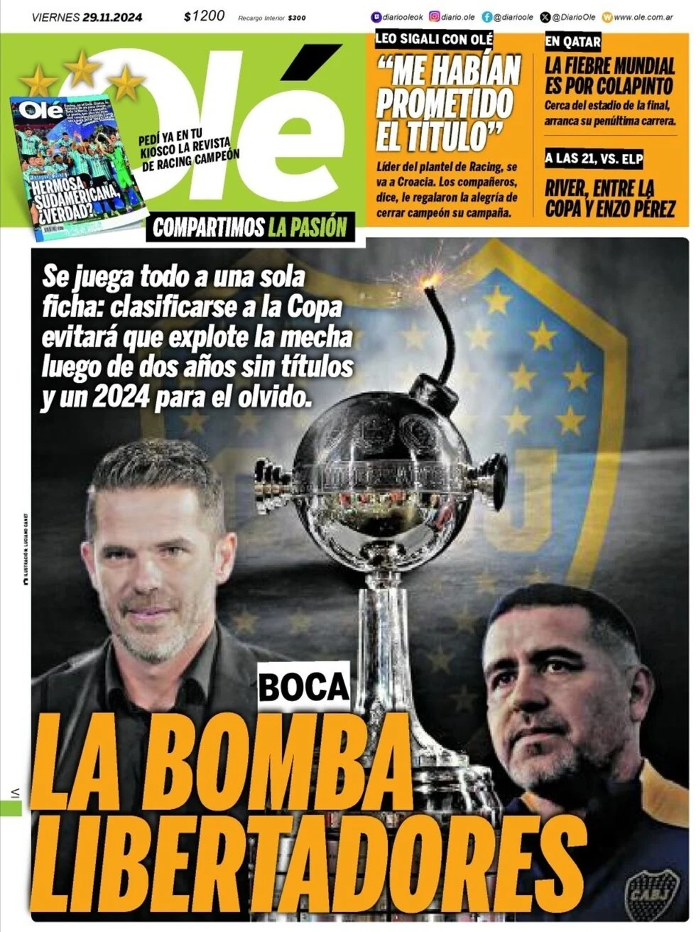 anteprima della prima pagina di ol del 29/11/2024