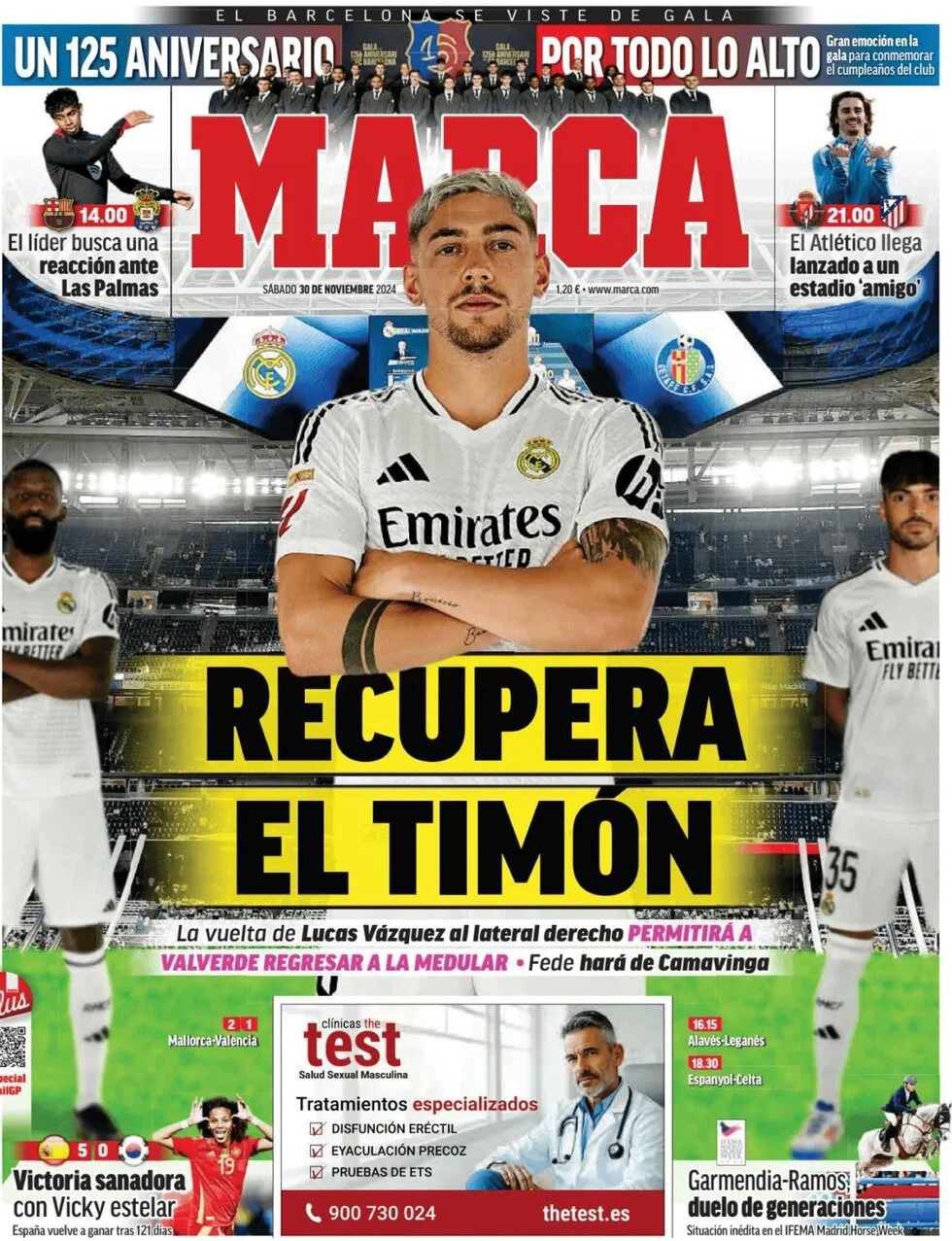 anteprima della prima pagina di marca del 30/11/2024