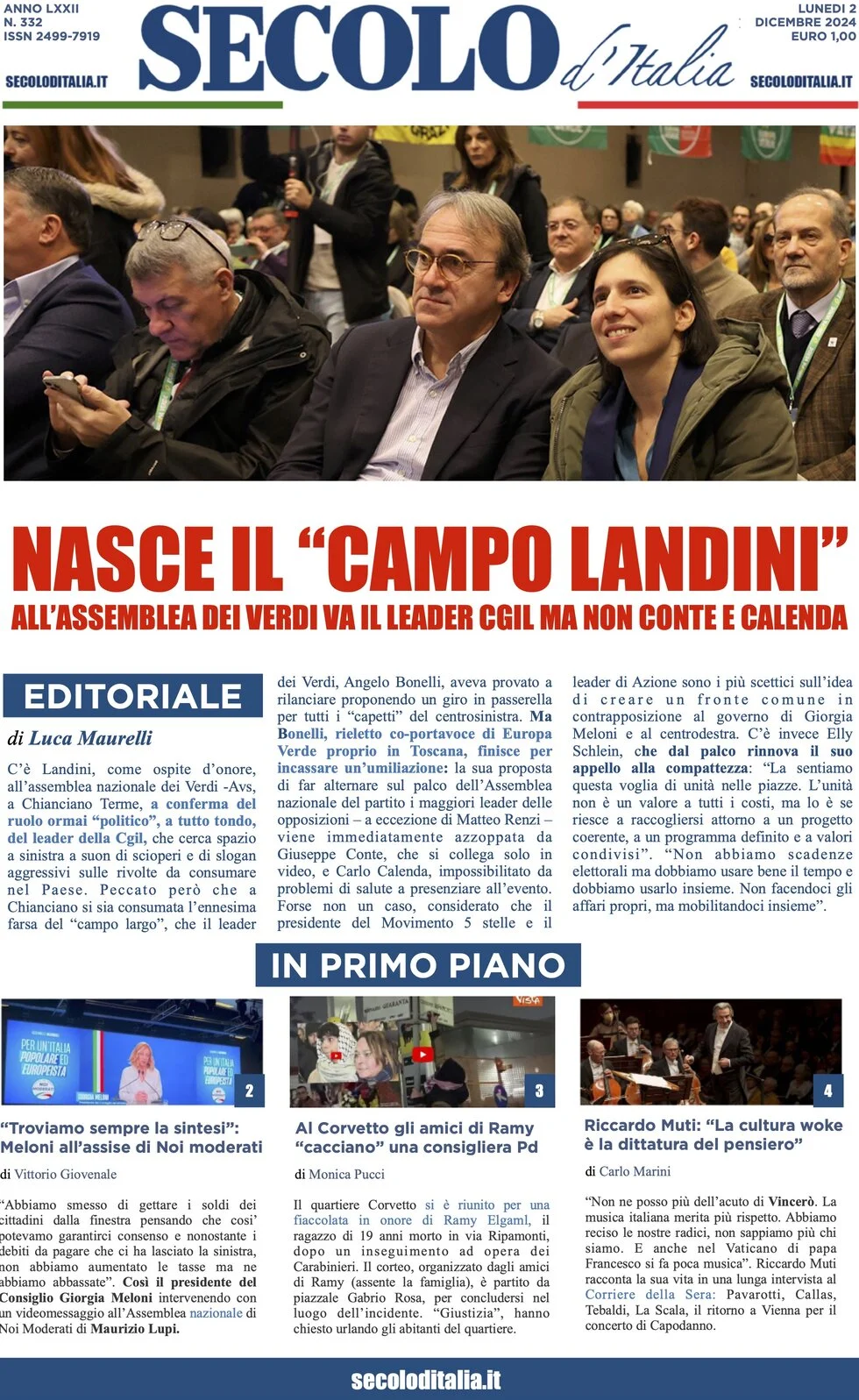 anteprima della prima pagina di secolo-ditalia del 02/12/2024