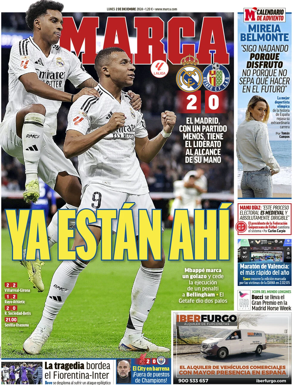 anteprima della prima pagina di marca del 02/12/2024