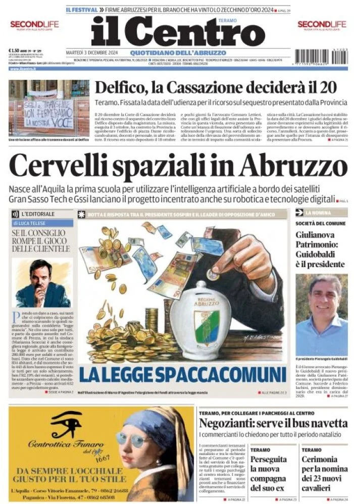 anteprima della prima pagina di il-centro-teramo del 03/12/2024