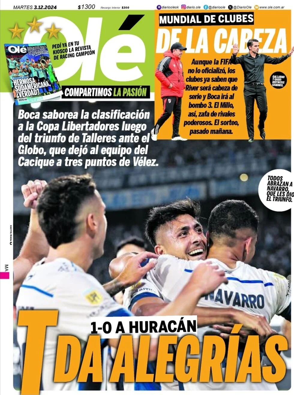 anteprima della prima pagina di ol del 03/12/2024