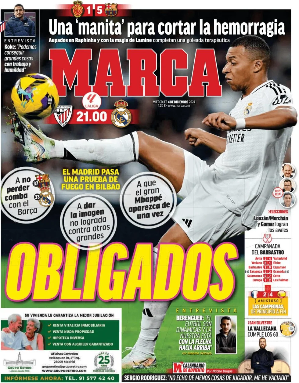 anteprima della prima pagina di marca del 04/12/2024