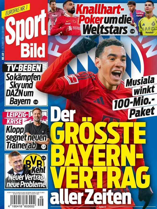 anteprima della prima pagina di sport-bild del 04/12/2024