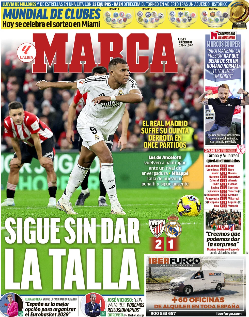 anteprima della prima pagina di marca del 05/12/2024
