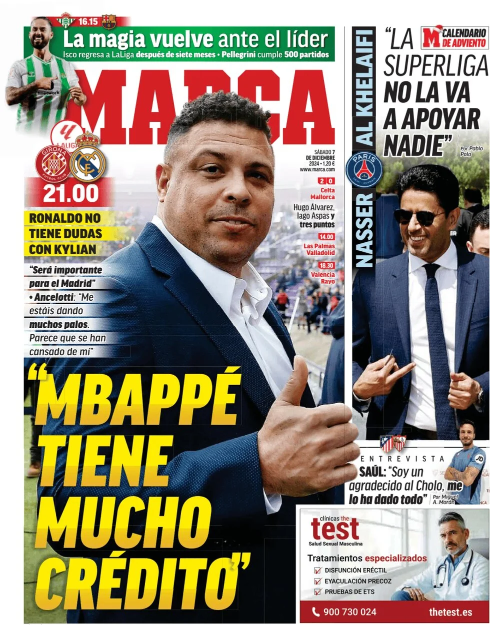 anteprima della prima pagina di marca del 07/12/2024