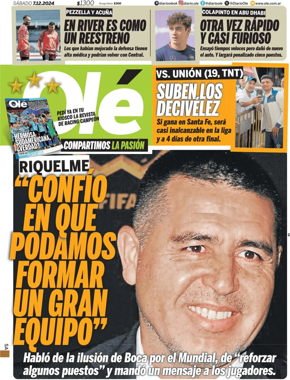 anteprima della prima pagina di ol del 07/12/2024
