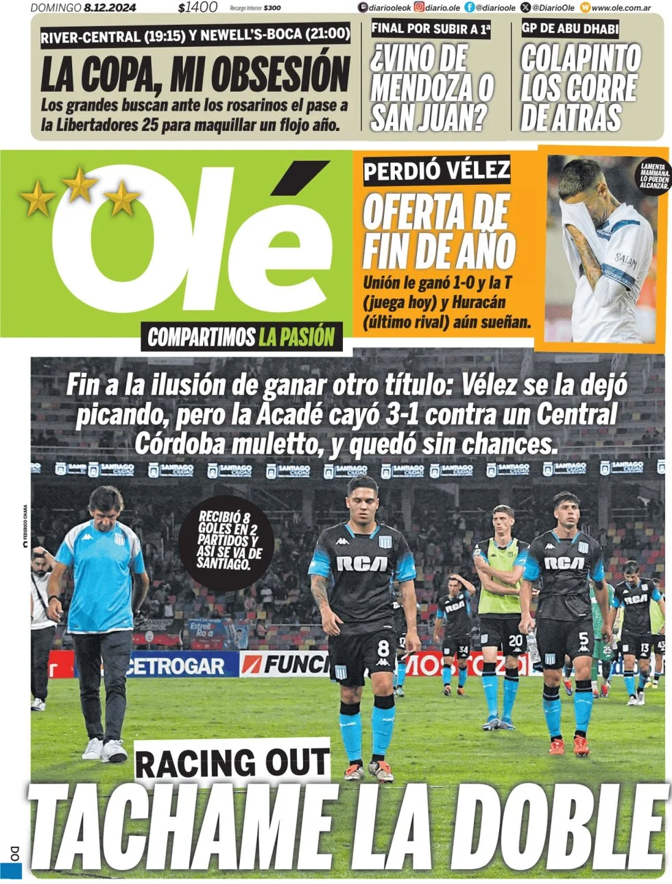 anteprima della prima pagina di ol del 08/12/2024