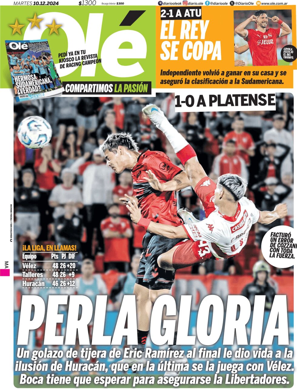 anteprima della prima pagina di ol del 10/12/2024