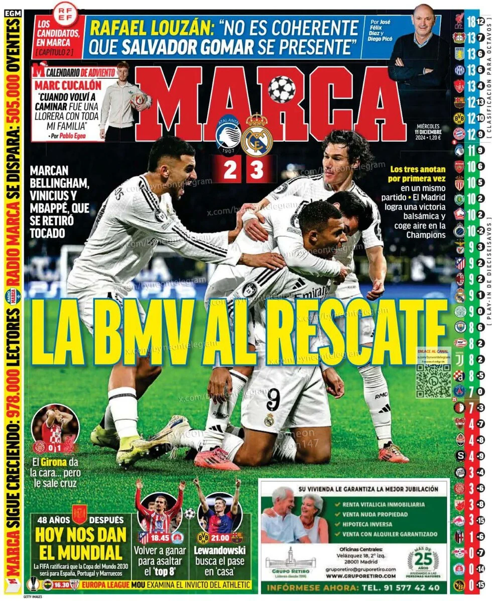 anteprima della prima pagina di marca del 11/12/2024