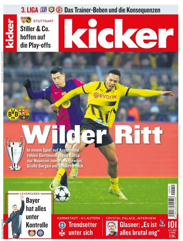 anteprima della prima pagina di kicker del 12/12/2024