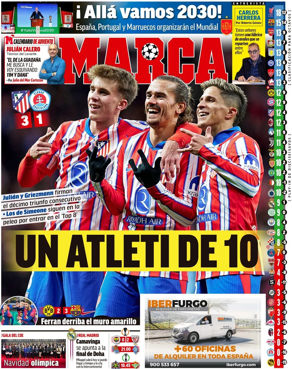 anteprima della prima pagina di marca del 12/12/2024