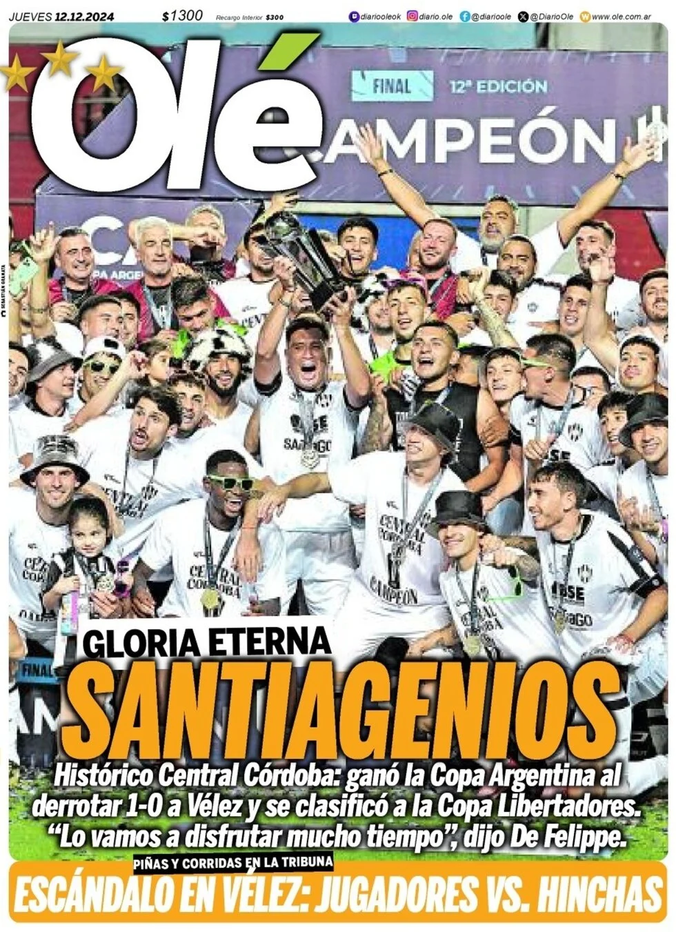 anteprima della prima pagina di ol del 12/12/2024