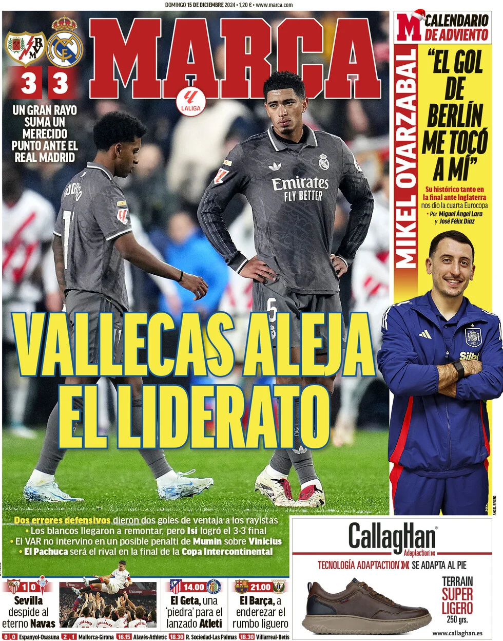anteprima della prima pagina di marca del 15/12/2024