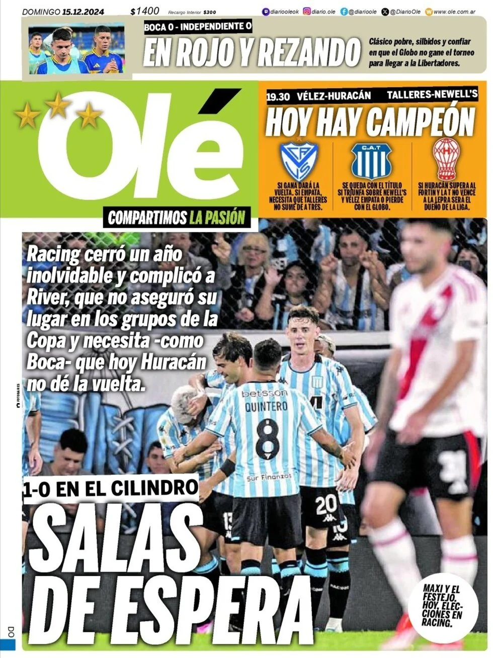 anteprima della prima pagina di ol del 15/12/2024