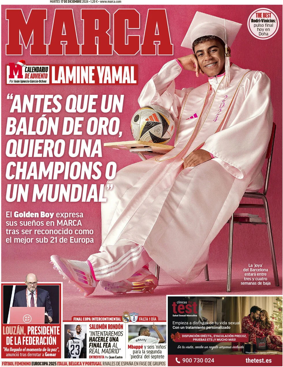 anteprima della prima pagina di marca del 16/12/2024